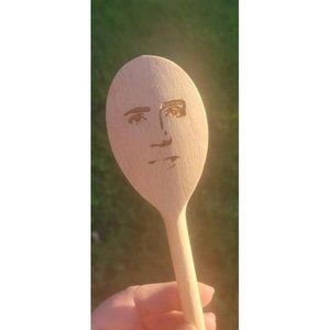 Nicholas Cage Face Spoon - Nic Cage Spoon - Engraved Nicolas Cage Wooden Spoon